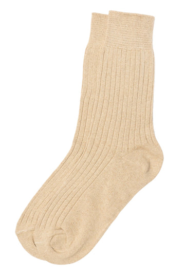 Gentlemen's Socks Beige Cotton Ribbed Socks