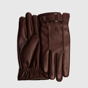 Brown Vegan Leather Gloves