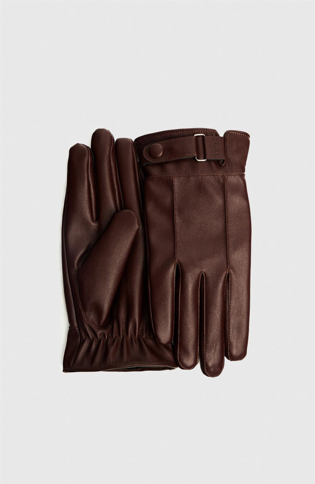 Brown Vegan Leather Gloves