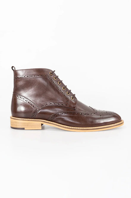 House of Cavani Brown Lace Up Boots