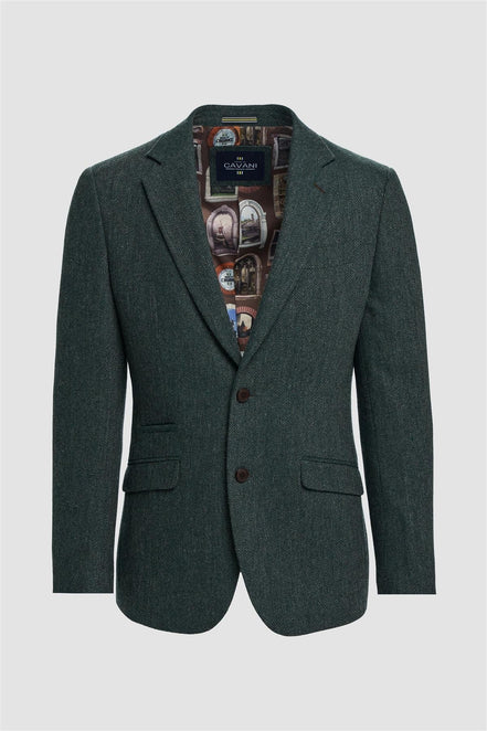 House of Cavani Thomas Olive Tweed Blazer