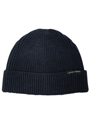 Casual Friday Dark Navy Fisherman Beanie Hat