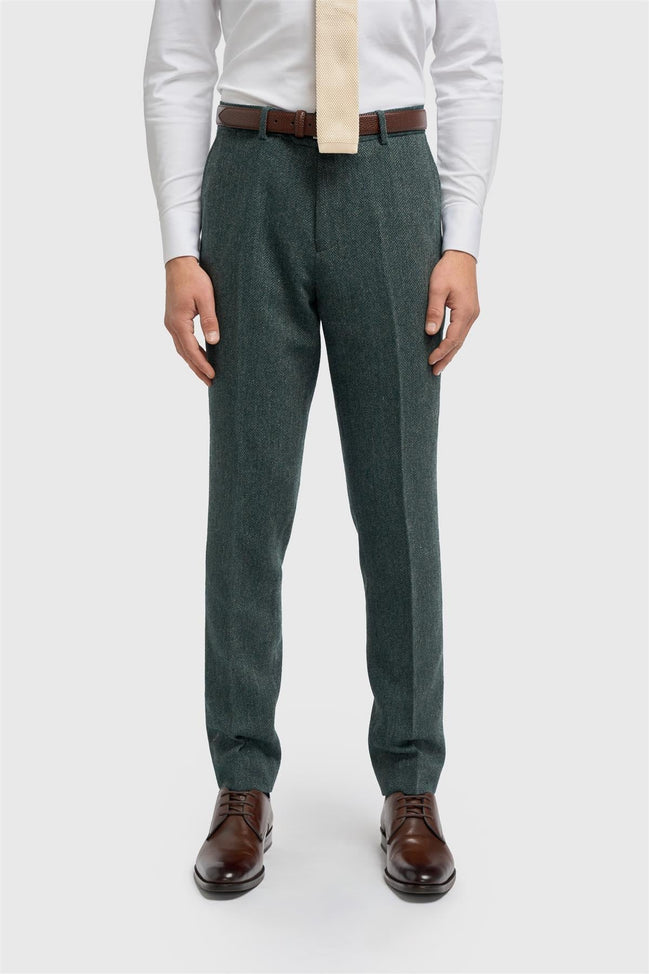 House of Cavani Thomas Olive Tweed Trouser