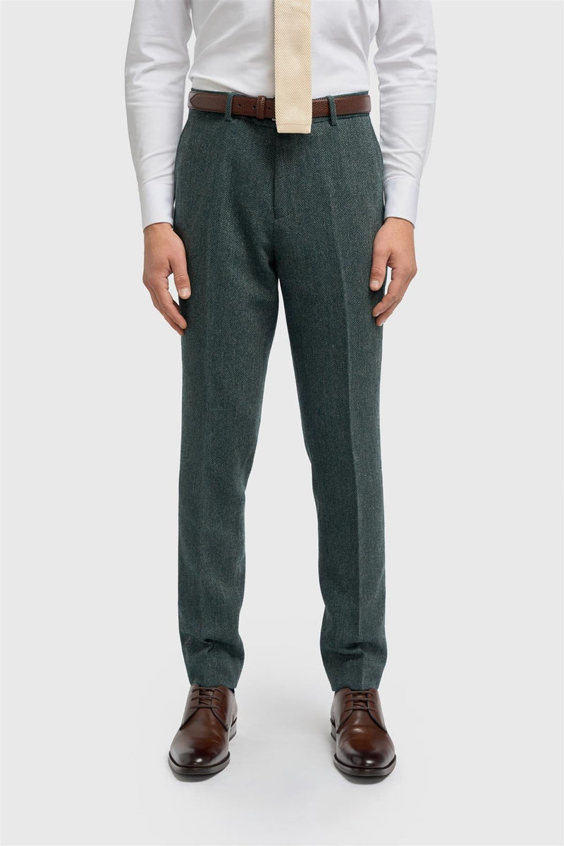 House of Cavani Thomas Olive Tweed Trouser