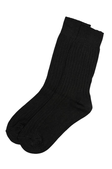 Gentlemen's Socks Black Cotton Ribbed Socks