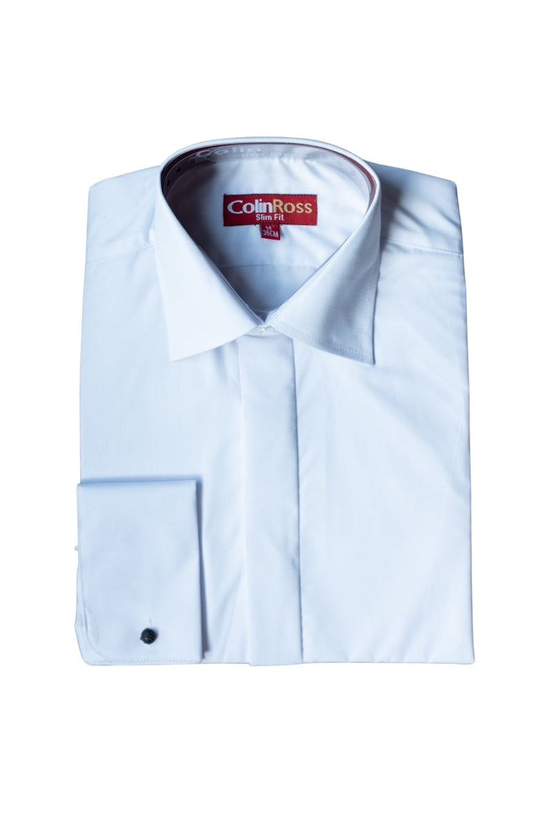 Colin Ross Plain White Extra Long Sleeve Slim Fit Shirt
