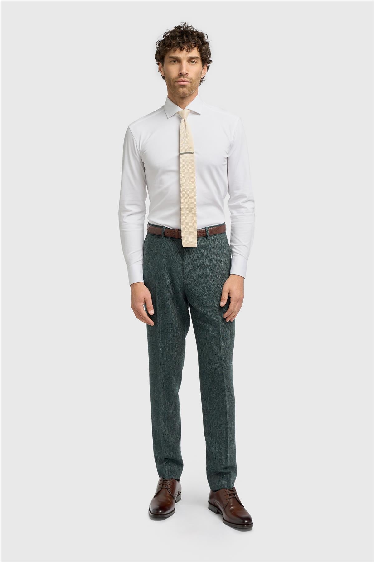 House of Cavani Thomas Olive Tweed Trouser