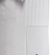 Colin Ross White Pleated Wing Tip Collar Cotton Shirt