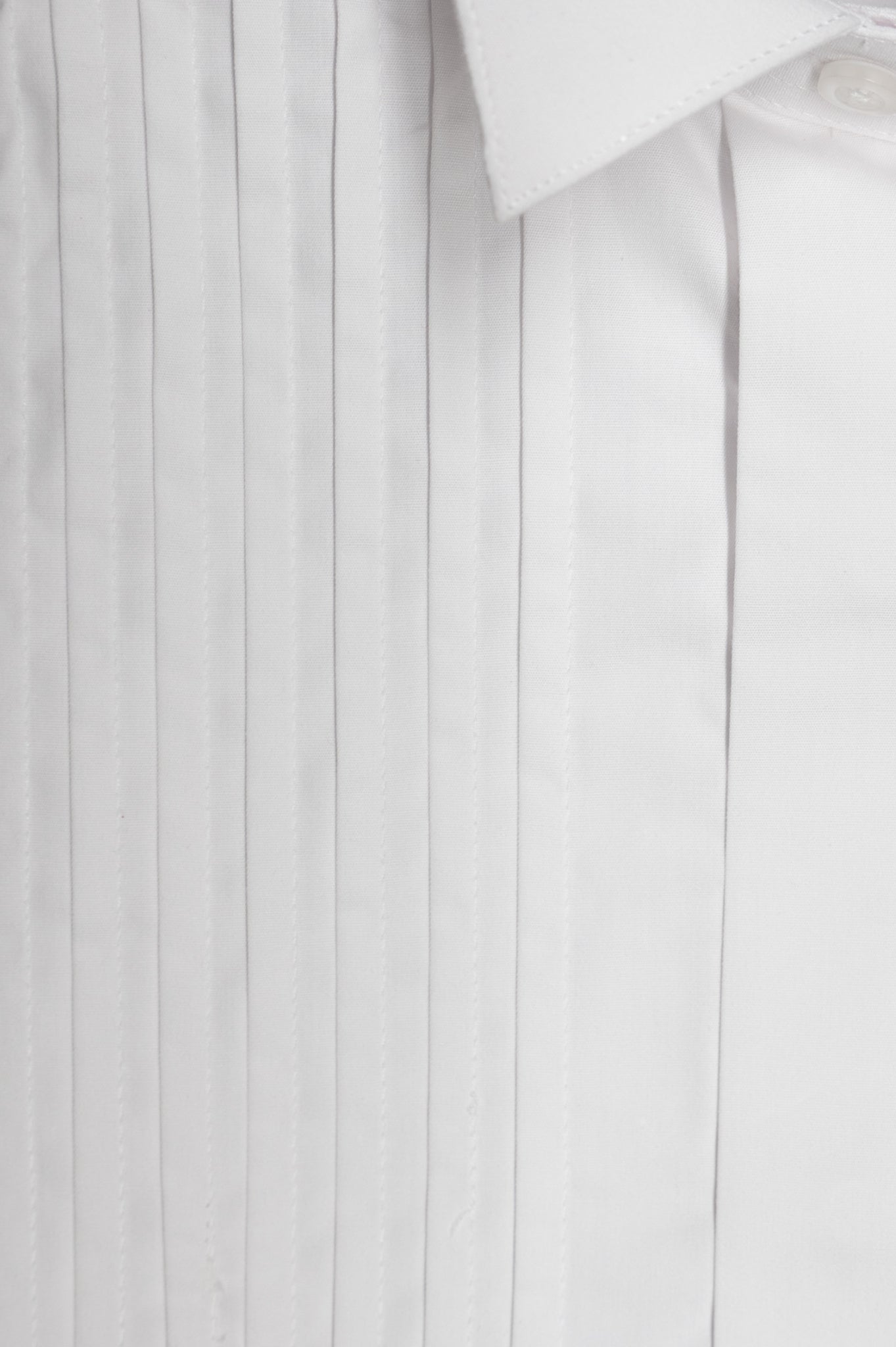 Colin Ross White Pleated Wing Tip Collar Cotton Shirt