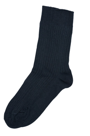 Gentlemen's Socks Navy Cotton Ribbed Socks