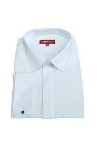 Colin Ross plain white formal shirt with regular fit, long sleeves, and classic collar, shown on a hanger.
