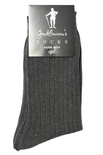 Gentlemen's Socks Dark Grey Cotton Ribbed Socks