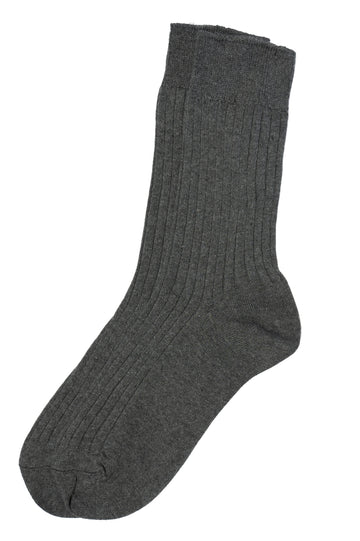 Gentlemen's Socks Dark Grey Cotton Ribbed Socks