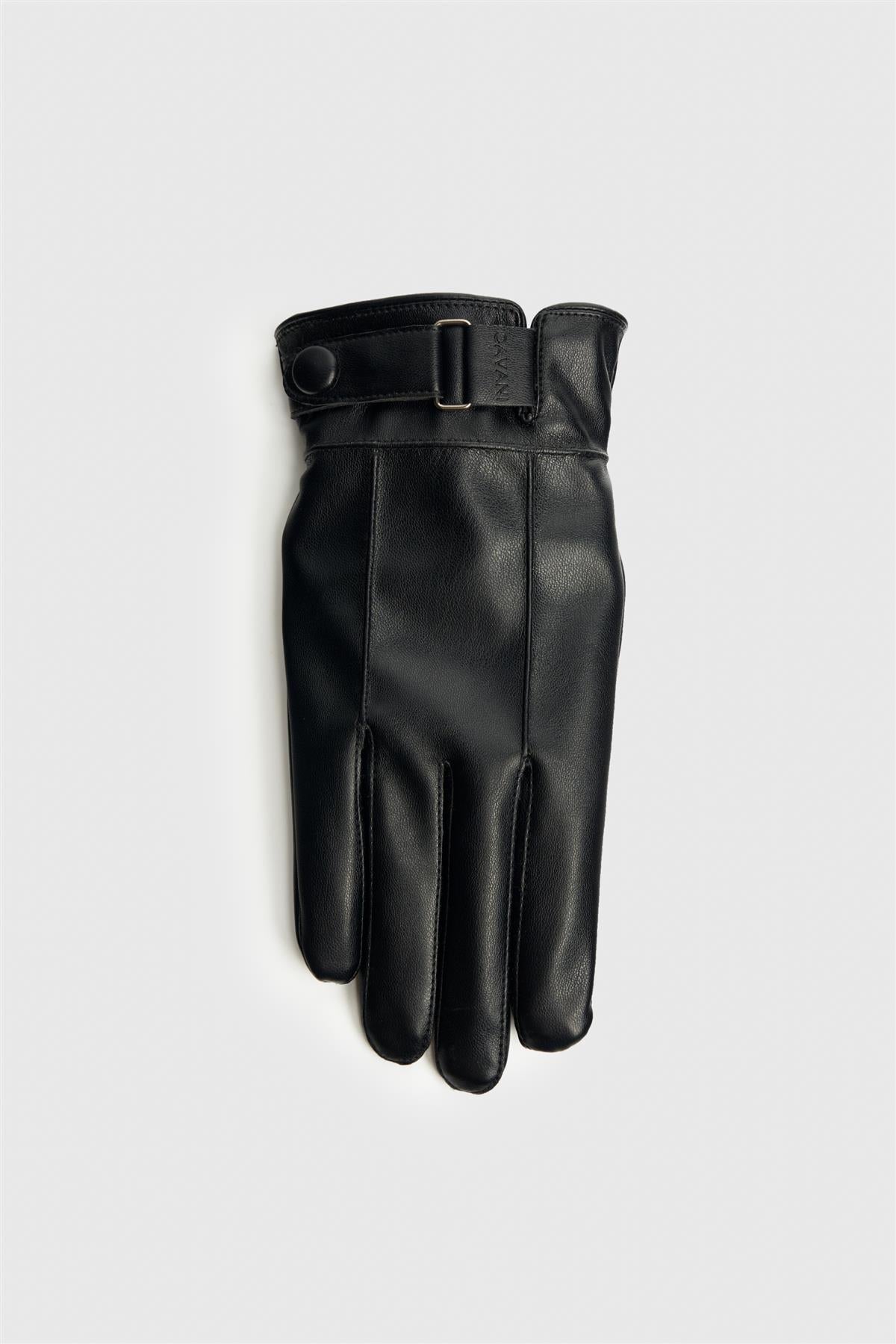 Black Vegan Leather Gloves
