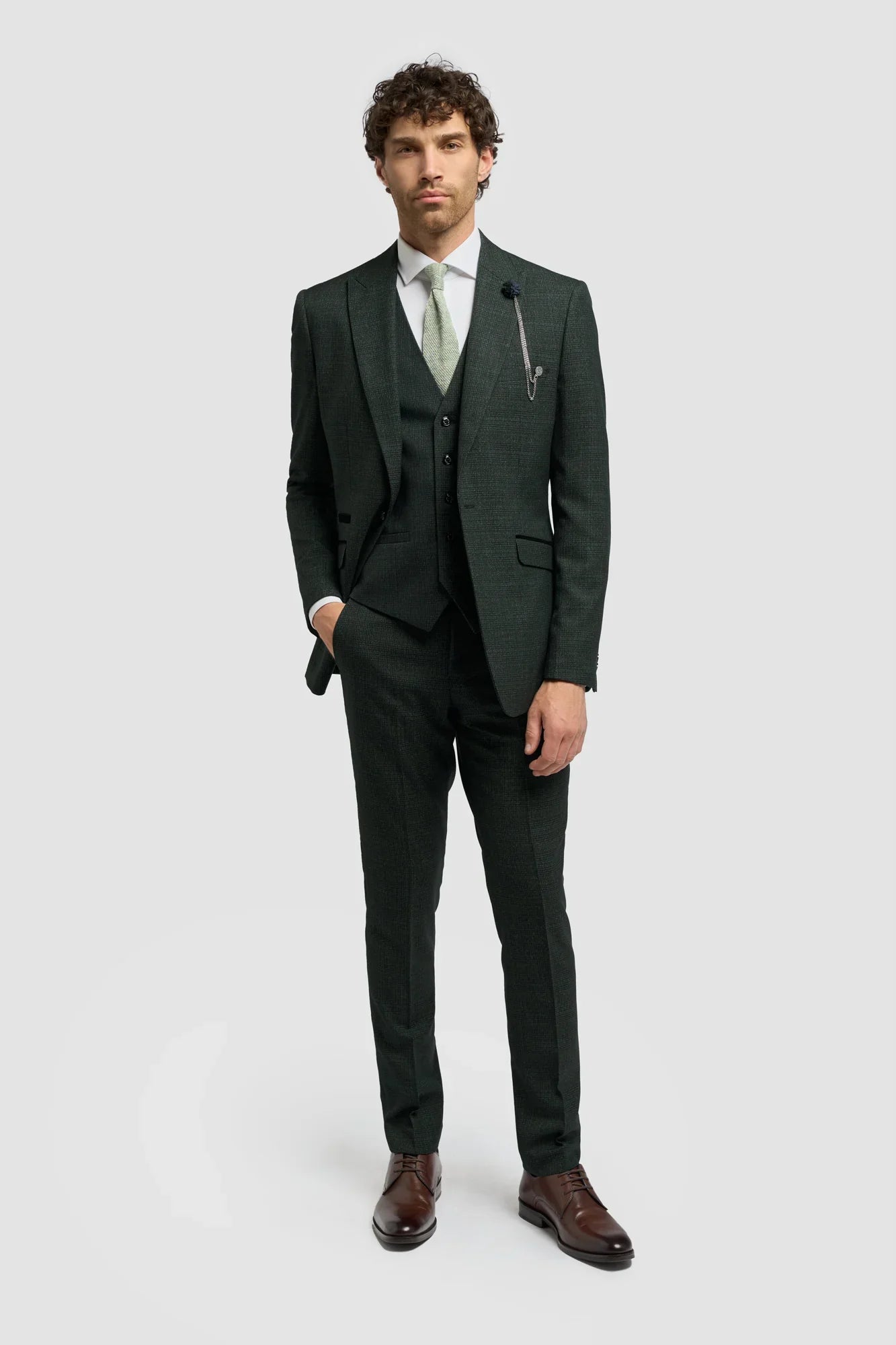 House of Cavani Caridi Olive Slim Fit Blazer