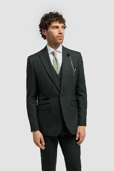 House of Cavani Caridi Olive Slim Fit Blazer