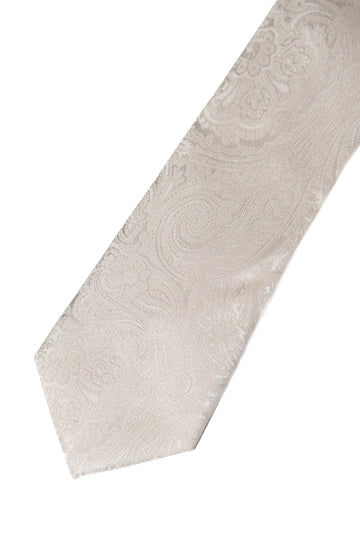 Knightsbridge Neckwear Ivory Paisley Silk Tie