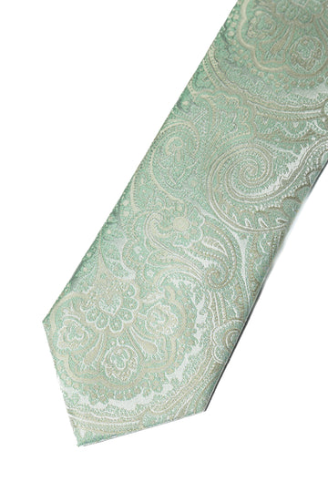 Knightsbridge Neckwear Sage Green Paisley Silk Tie