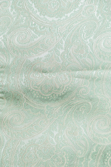 Knightsbridge Neckwear Sage Green Paisley Silk Pocket Square