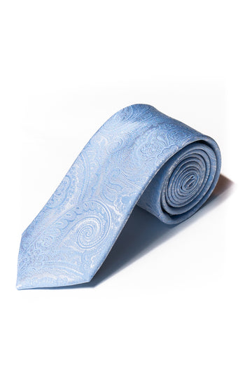 Knightsbridge Neckwear Baby Blue Paisley Silk Tie