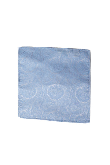 Knightsbridge Neckwear Baby Blue Paisley Silk Pocket Square