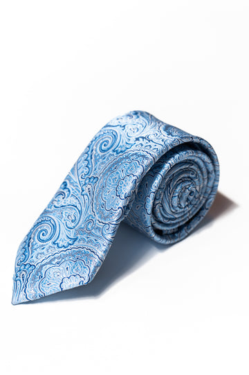 Knightsbridge Neckwear Blue Paisley Tie & Pocket Square Set