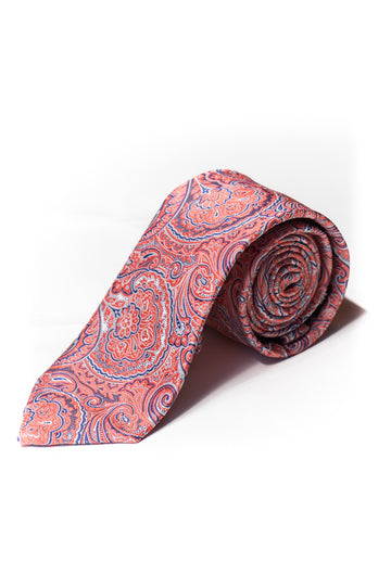 Knightsbridge Neckwear Coral Paisley Tie & Pocket Square Set