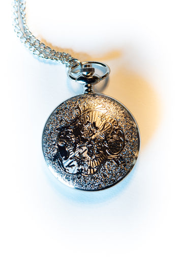 Silver Etched Pocket Watch