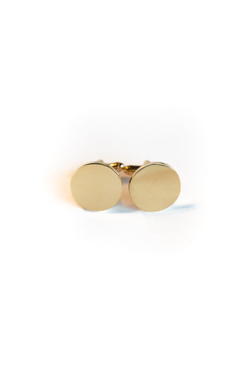 Gold Stainless Steel Round Cufflinks