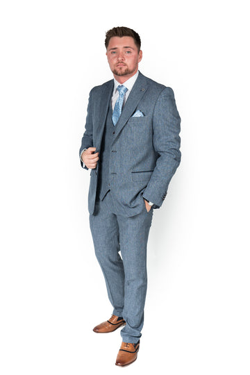 Spectre Blue Contrast 3 Piece Suit