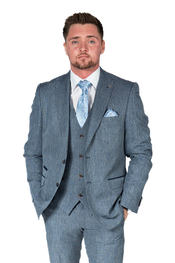 Spectre Blue Contrast 3 Piece Suit