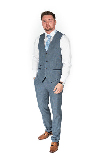 Spectre Blue Contrast Waistcoat