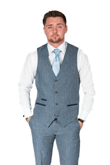 Spectre Blue Contrast Waistcoat