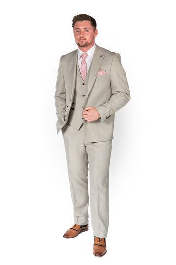 Spectre Beige Contrast 3 Piece Suit