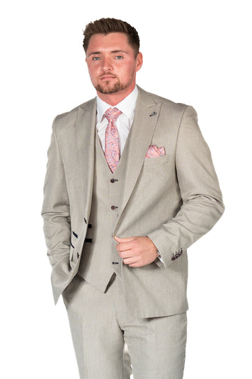 Spectre Beige Contrast 3 Piece Suit