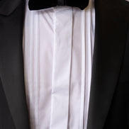 Colin Ross White Pleated Wing Tip Collar Cotton Shirt