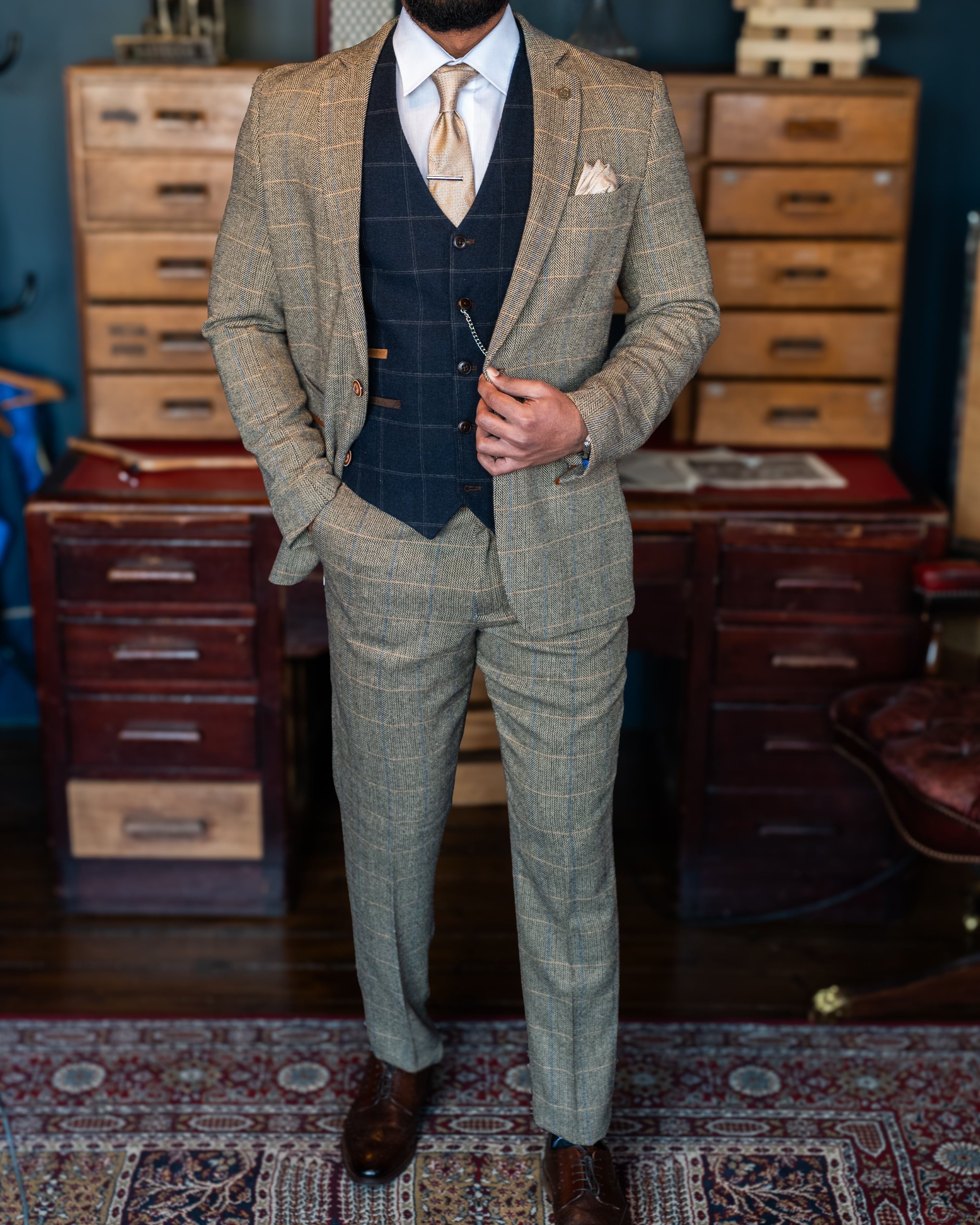 Ted with subtle check Mix and match Look – Master Debonair