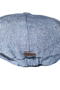 Denim Herringbone Newsboy Cap