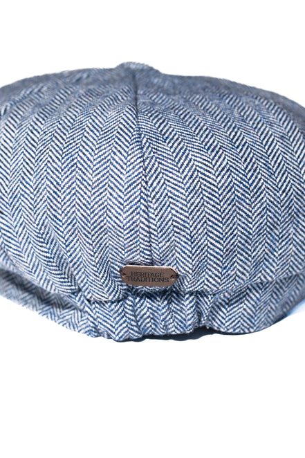Denim Herringbone Newsboy Cap