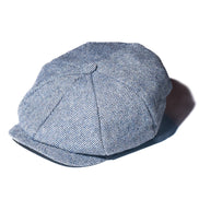 Denim Herringbone Newsboy Cap