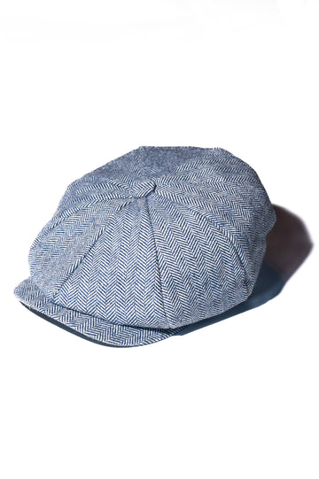 Denim Herringbone Newsboy Cap