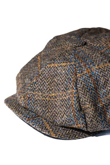 Brown Jumbo Herringbone Newsboy Cap