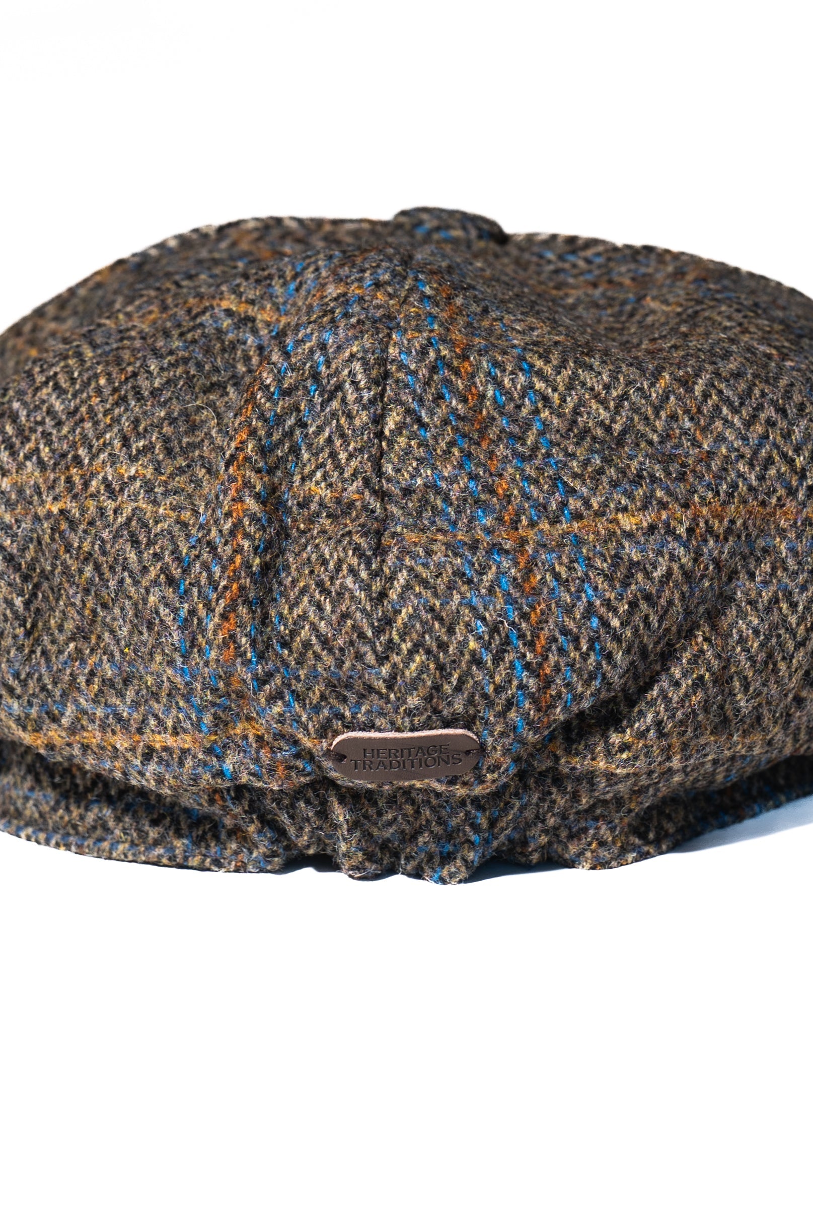 Brown Jumbo Herringbone Newsboy Cap