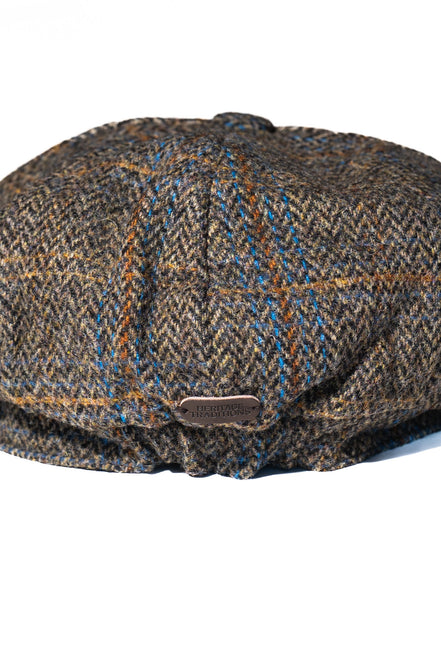 Brown Jumbo Herringbone Newsboy Cap
