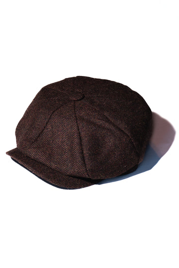 Oxblood Herringbone Newsboy Cap