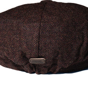 Oxblood Herringbone Newsboy Cap