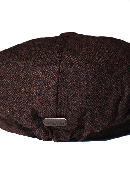 Oxblood Herringbone Newsboy Cap