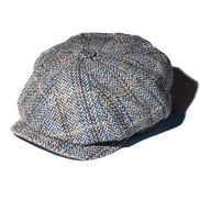 Grey Jumbo Herringbone Newsboy Cap