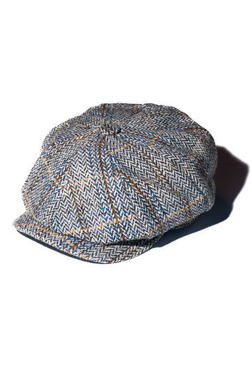 Grey Jumbo Herringbone Newsboy Cap