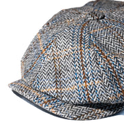 Grey Jumbo Herringbone Newsboy Cap
